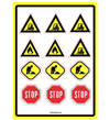 Stickers plancha Construcción troqueladas 12s 1u